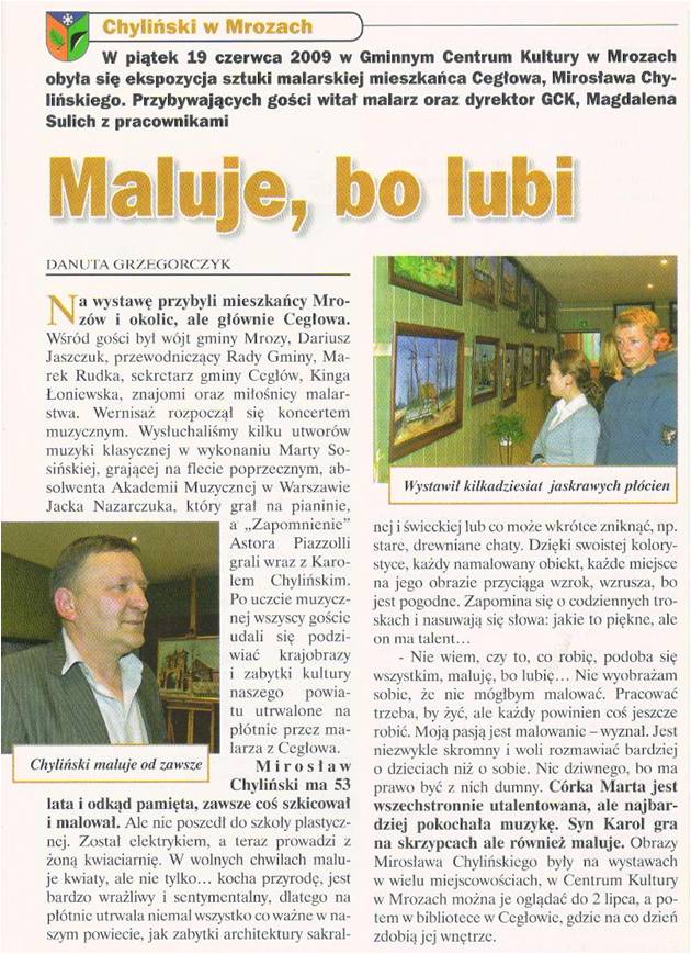 Wystawa w Mrozach artykuł